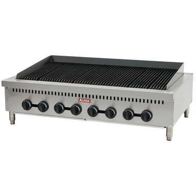 Alpha AHCB-48 Series Natural Gas/Propane 48" Heavy Duty Charbroiler - Radiant or Lava Rock-Phoenix Food Equipment