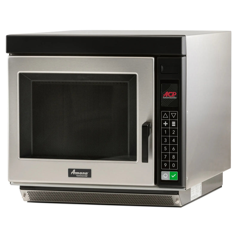 Amana RC30S2 heavy volume commercial microwave, 3000W, stainless steel with black touchpad and door handle