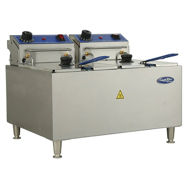 Atosa ACEF-32 Electric Counter Top Double Well Deep Fryer - 208-240V, 32LBS Capacity-Phoenix Food Equipment
