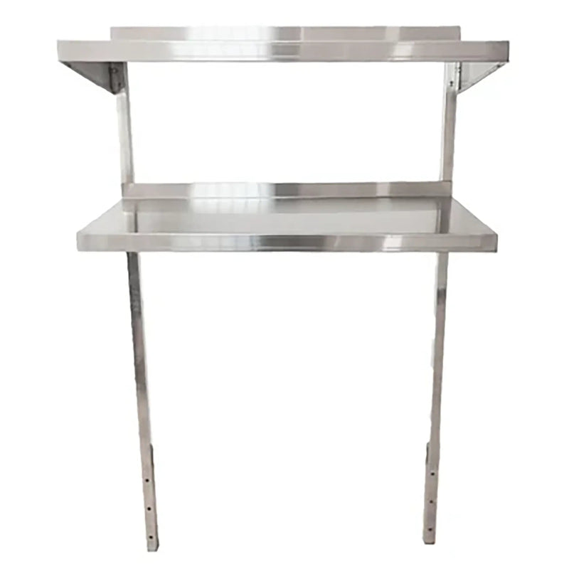 Atosa stainless steel double overshelf for 27-inch MSF series sandwich prep tables, front view