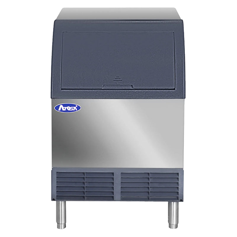 Atosa YR140-AP-161 undercounter cube ice machine with stainless steel front and 88 lb bin, 142 lb per day