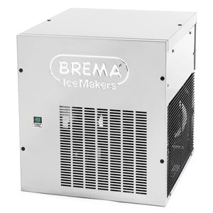 Brema G160A-HC modular flake ice machine head in stainless steel with embossed Brema logo and front vent grille