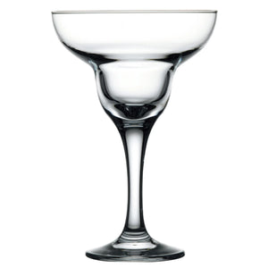 Browne CAPRI 10.5 oz clear glass margarita glass with stepped wide bowl and stemmed foot, sold in a pack of 12