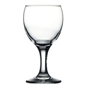 Browne CAPRI clear glass wine glass with rounded bowl and short stem, sold in a pack of 12, smallest size option
