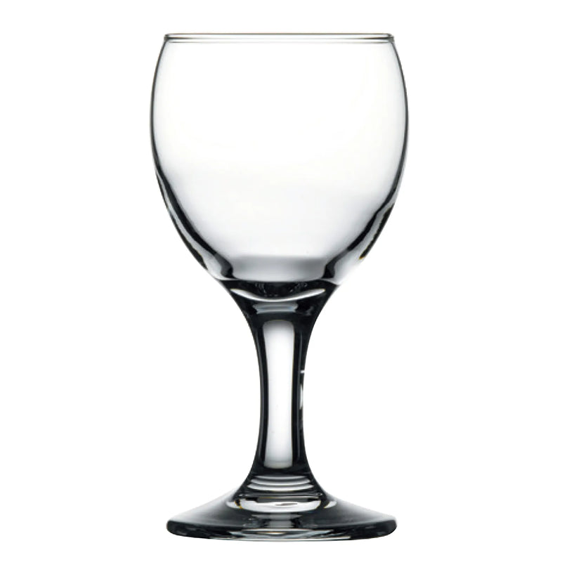 Browne CAPRI clear glass wine glass with rounded bowl and short stem, sold in a pack of 12, smallest size option