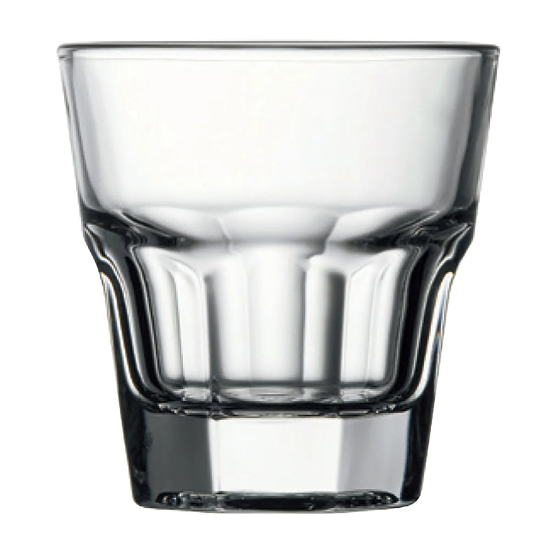 Browne CASABLANCA clear glass rocks glass with paneled lower body and heavy base, pack of 12, first size option