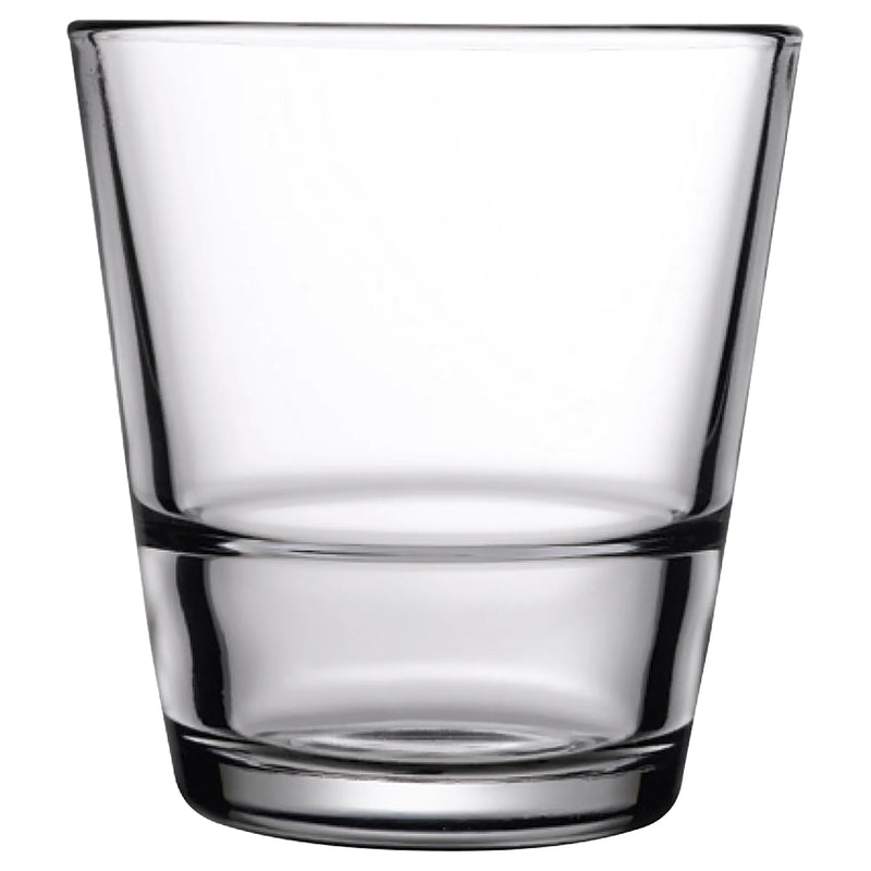 Browne GRAND-STACK 13.5 oz clear glass stackable double old fashioned rocks glass with wide mouth, pack of 12