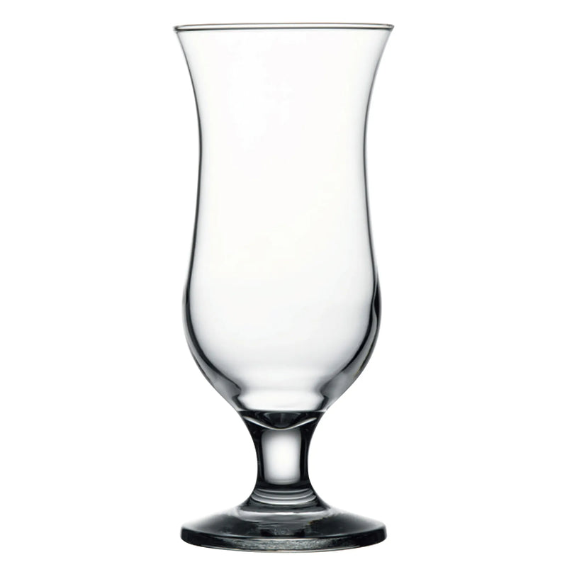 Browne HOLIDAY 15.75 oz clear glass hurricane beer glass with curved tulip bowl and short footed stem, pack of 12
