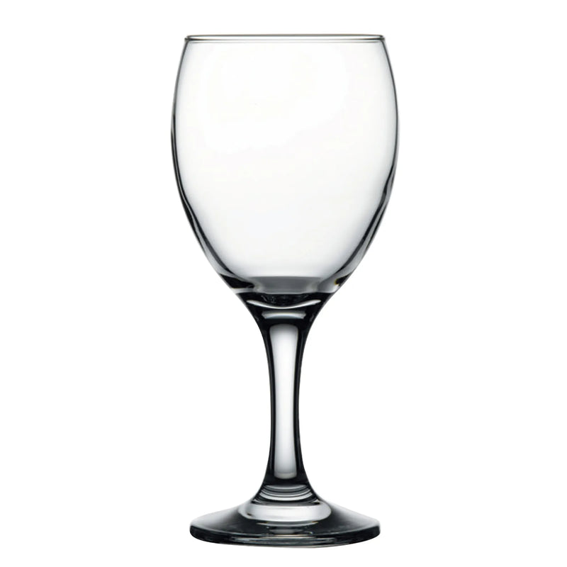 Browne IMPERIAL clear glass wine glass with round bowl, slim stem and round foot, sold in a pack of 12
