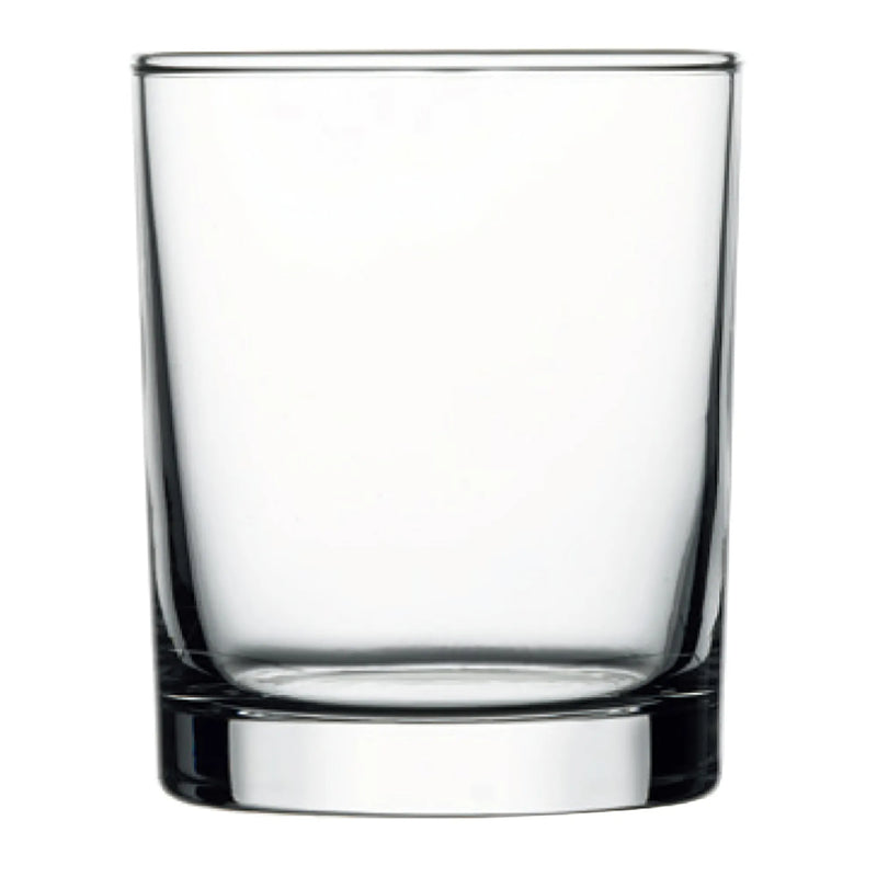 Browne ISTANBUL 8 oz clear glass rocks glass with straight sides and thick flat base, sold in a pack of 12