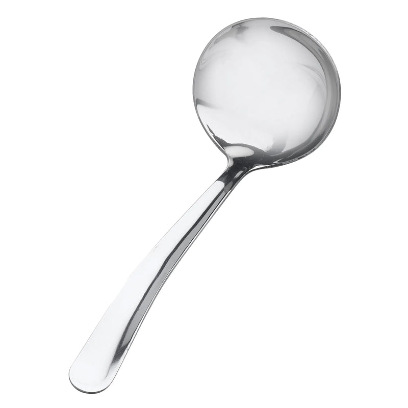 Browne NEW ERA one-piece stainless steel 0.5 oz ladle with small round bowl and curved mirror-finish handle