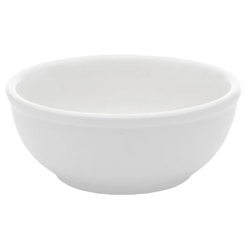 Browne PALM white porcelain cereal bowl with rolled edge and deep rounded sides, sold in a pack of 12