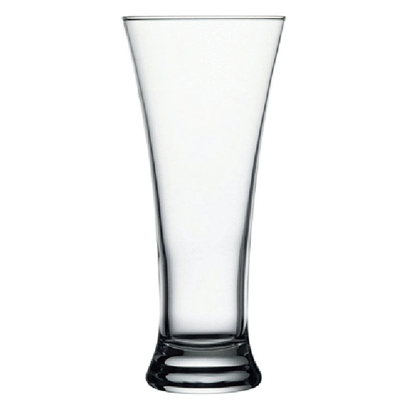 Browne PILSNER clear glass beer glass with tall flared body and heavy pedestal base, pack of 12, first size
