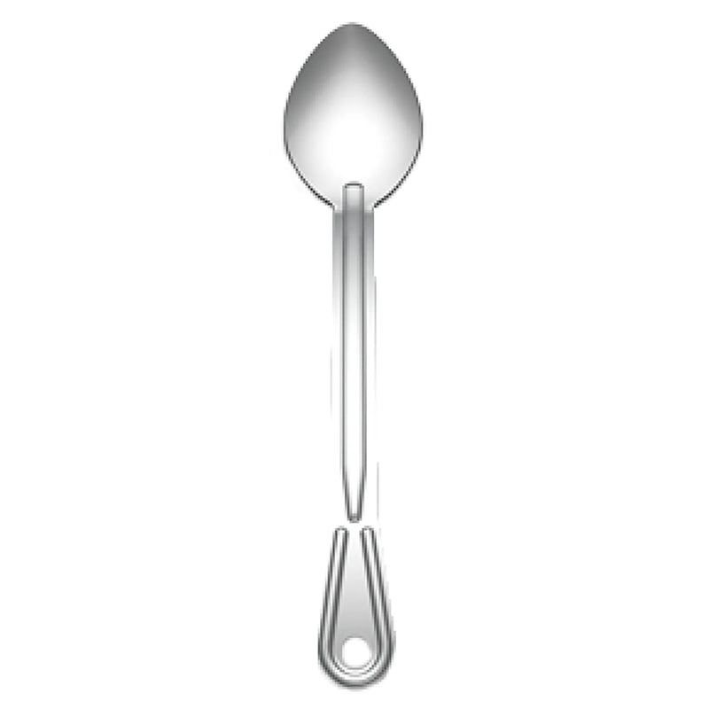 Browne RENAISSANCE heavy-duty stainless steel curved basting spoon, solid bowl option with hanging loop handle