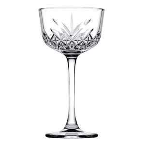 Browne TIMELESS 5.5 oz clear glass Nick and Nora cocktail glass with cut-glass pattern bowl and slim stem