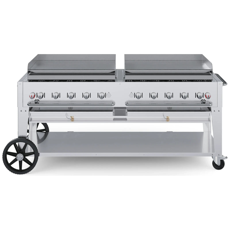 Crown Verity CV-MG-72 72" mobile griddle, stainless steel, front view