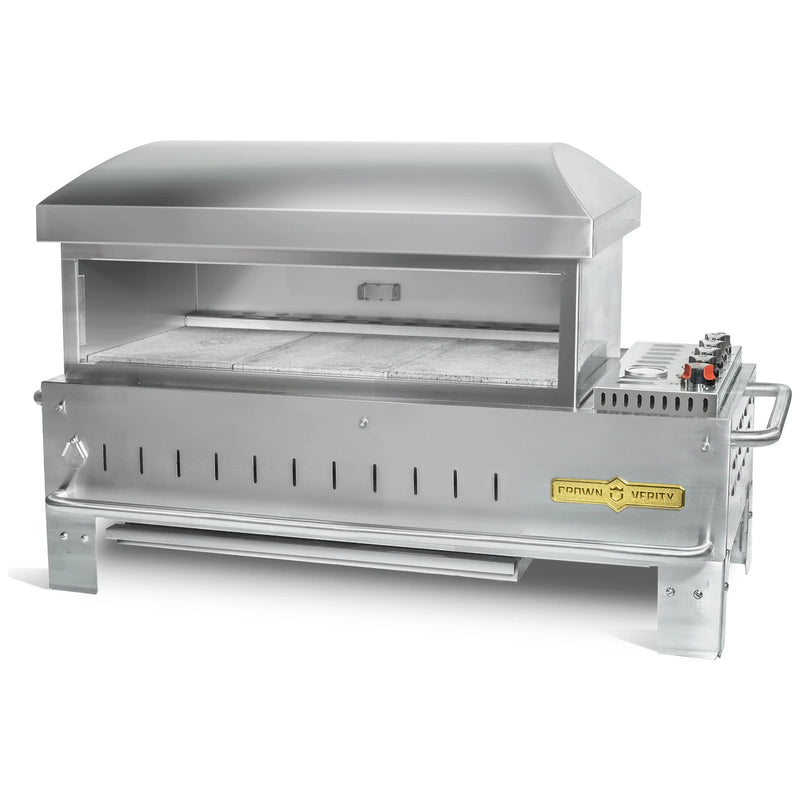 Crown Verity CV-PZ36-TT 36" tabletop pizza oven, stainless steel, front view