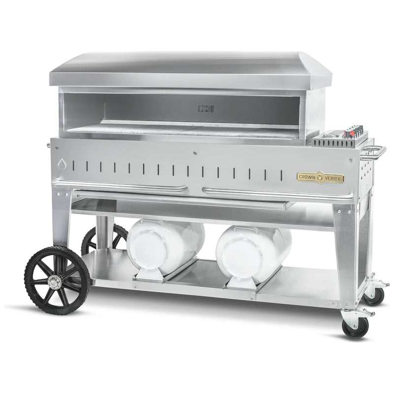Crown Verity CV-PZ48-MB 48" mobile pizza oven, stainless steel, front view