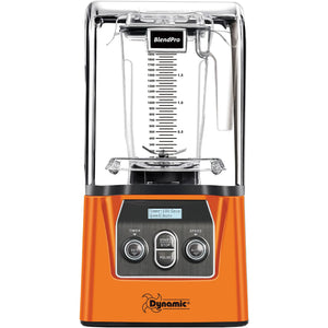 Dynamic BlendPro 3SE commercial blender with touchpad controls and clear sound enclosure over the 2L container
