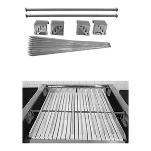 Emberglo 4508-51 kabob broiler conversion kit for 25 Series broiler, rods, brackets and skewers shown installed