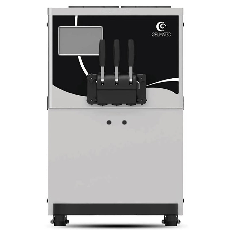 Gel Matic BC 250 PM double flavour plus twist countertop soft serve machine, stainless steel with black front panel