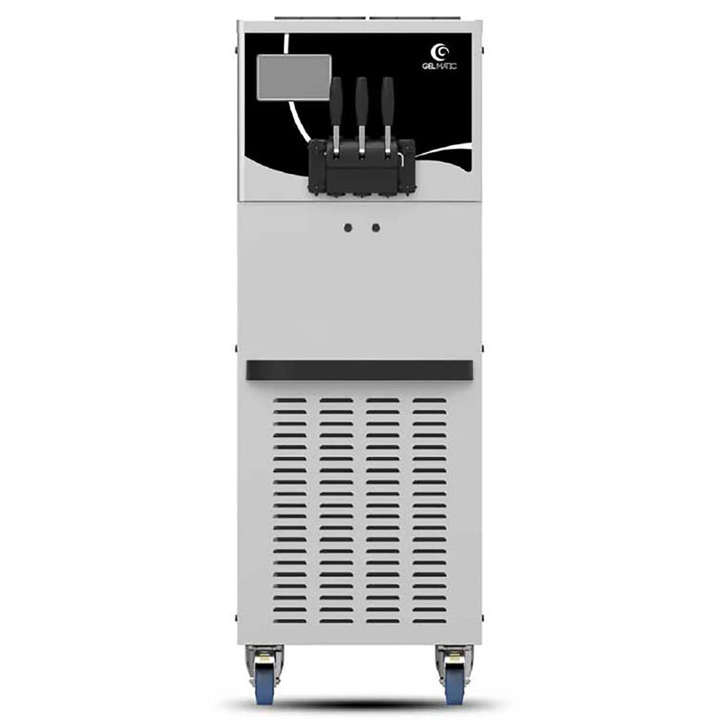 Gel Matic BV 250 PM double flavour plus twist floor soft serve machine, stainless steel on casters with front vents
