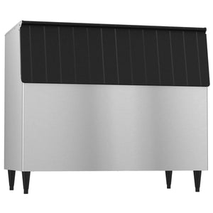 Hoshizaki B-900SF 52-inch ice storage bin for modular ice machines in stainless steel with black door on legs