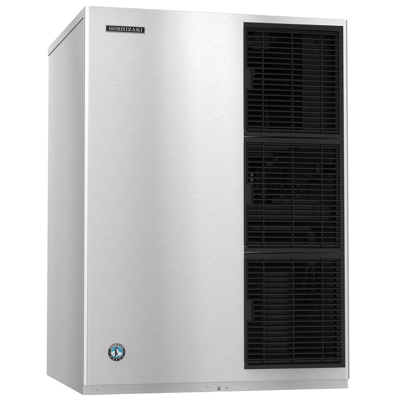 Hoshizaki KM-1340MAJ modular crescent ice machine, tall stainless steel head with black vented front panel