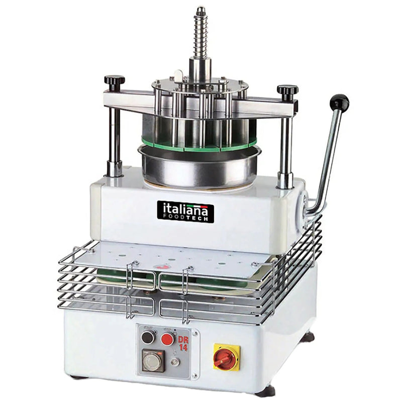 Italiana Food Tech IDR-11 countertop semi-automatic dough divider and rounder with 11 piece cutting head, front view