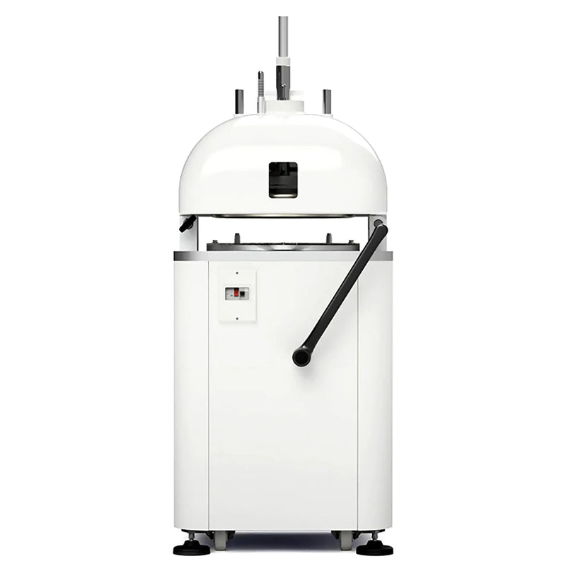 Italiana Food Tech IDR/M manual dough divider and rounder in white with lever handle and top lid, front view
