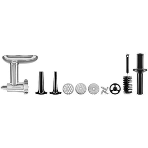 KitchenAid KSMMGA metal food grinder attachment with grinding plates, sausage stuffer tubes and cleaning brush