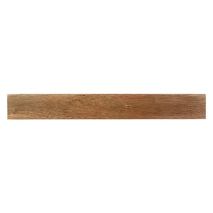Mercer Culinary 18-inch wooden magnetic knife bar, front view of the natural wood strip for wall mounting