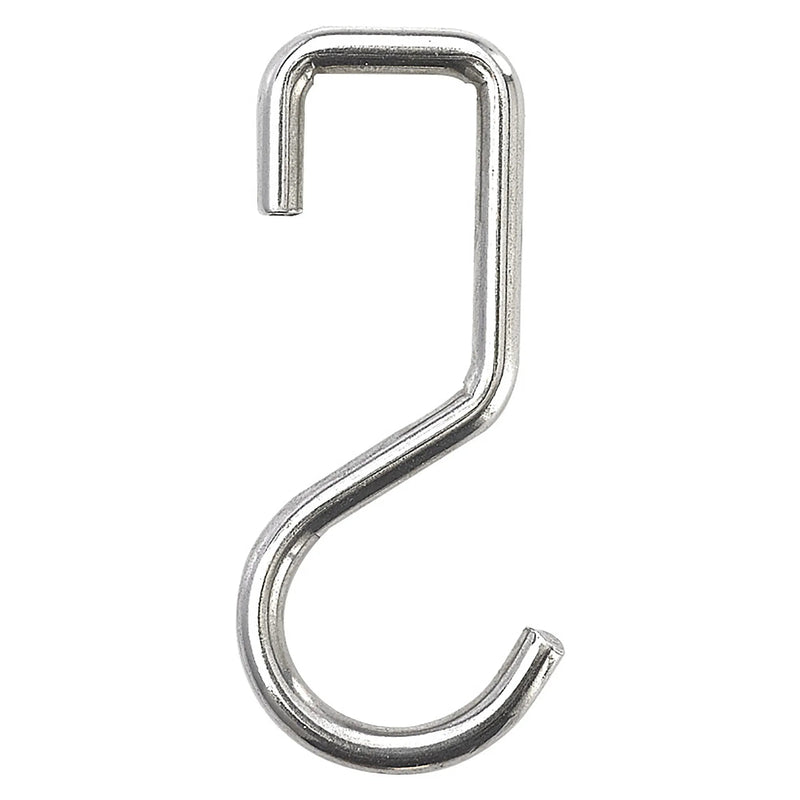Mercer Culinary stainless steel S hook for magnetic bars, set of 6, shown as a single polished steel hook