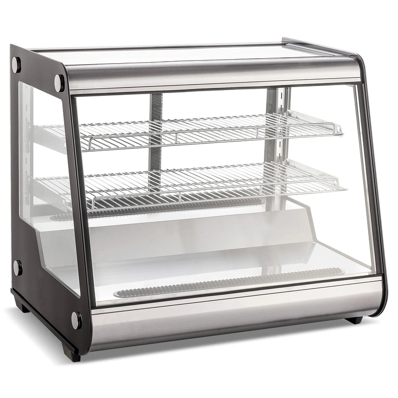 Nordic Air NACP-32 countertop 32-inch angled glass refrigerated pastry display case with two wire shelves