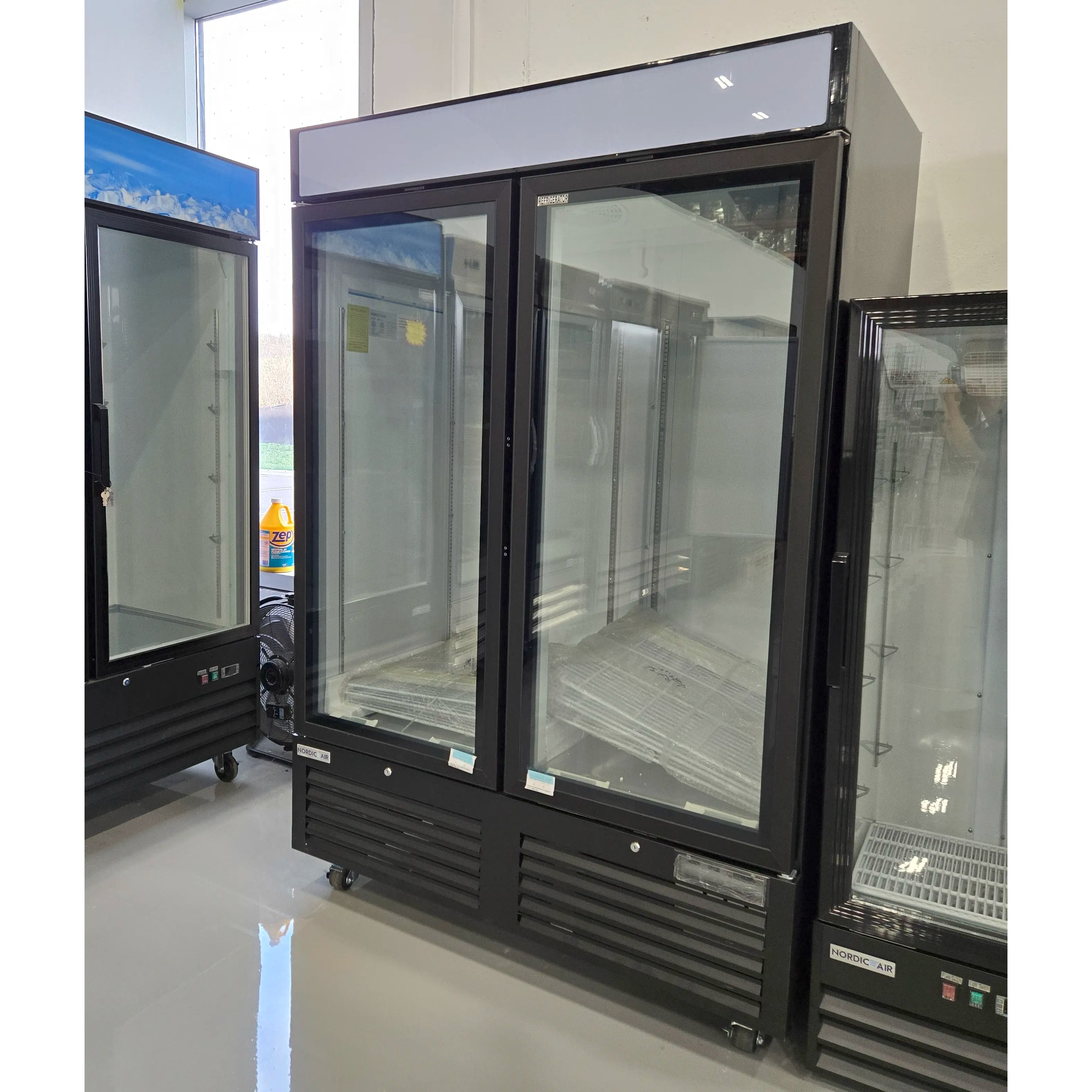 **OPEN BOX** Nordic Air GRM-48C Double Door 54" Wide Glass Display Refrigerator-Phoenix Food Equipment