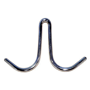 Omcan 28722 chrome-plated stainless steel double pot rack hook with curved S-shaped ends for hanging cookware