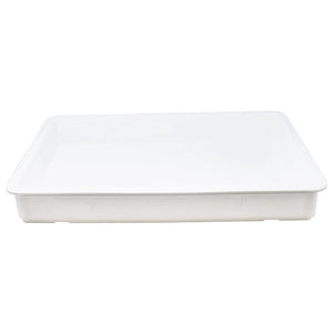 Omcan 80889 white polypropylene pizza dough proofing box, shallow size option shown empty, angled view