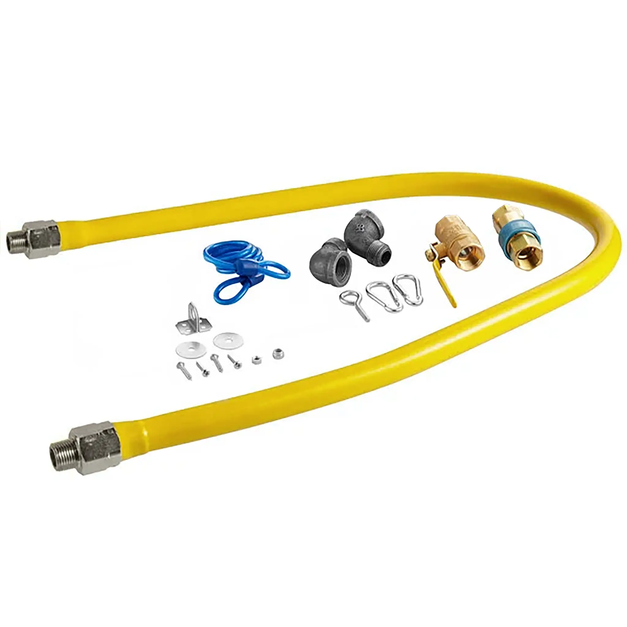 Phoenix PGH-48-KIT Commercial 3/4" Diameter Quick Disconnect Gas Hose Kit - 48" Hose Length-Phoenix Food Equipment