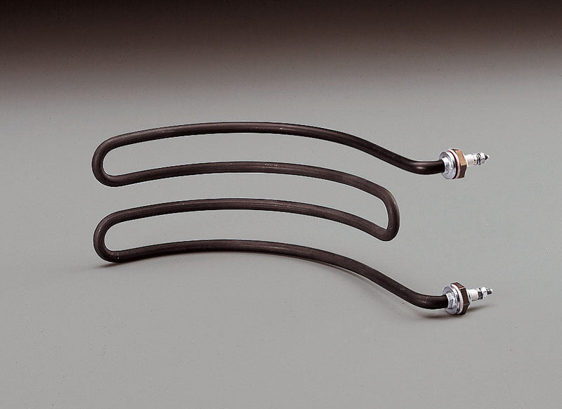 Potis ES-HE heating element for electric shawarma broilers, looped dark metal tubular element with threaded terminals