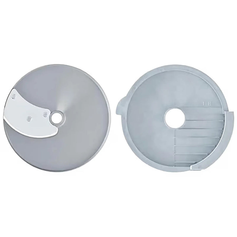 Robot Coupe 8x8 mm French fry grid kit for Expert food processors, grey slicing disc beside the fry cutting grid