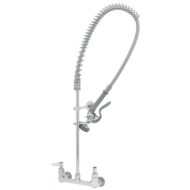 T&S Brass B-0133-B wall-mount pre-rinse faucet with flexible hose, spray valve and wall bracket, no spout