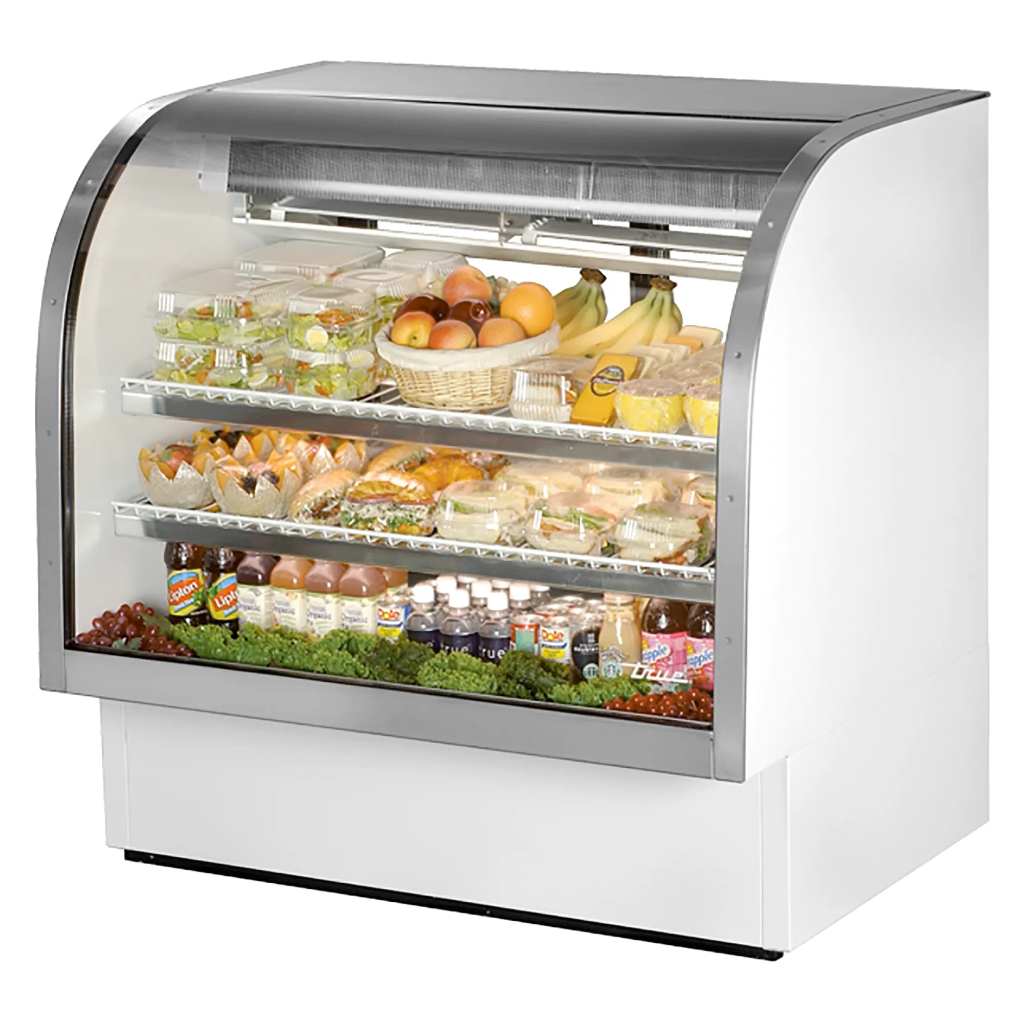 True TCGG-48-HC-LD Curved Glass 48" Refrigerated Deli Case-Phoenix Food Equipment
