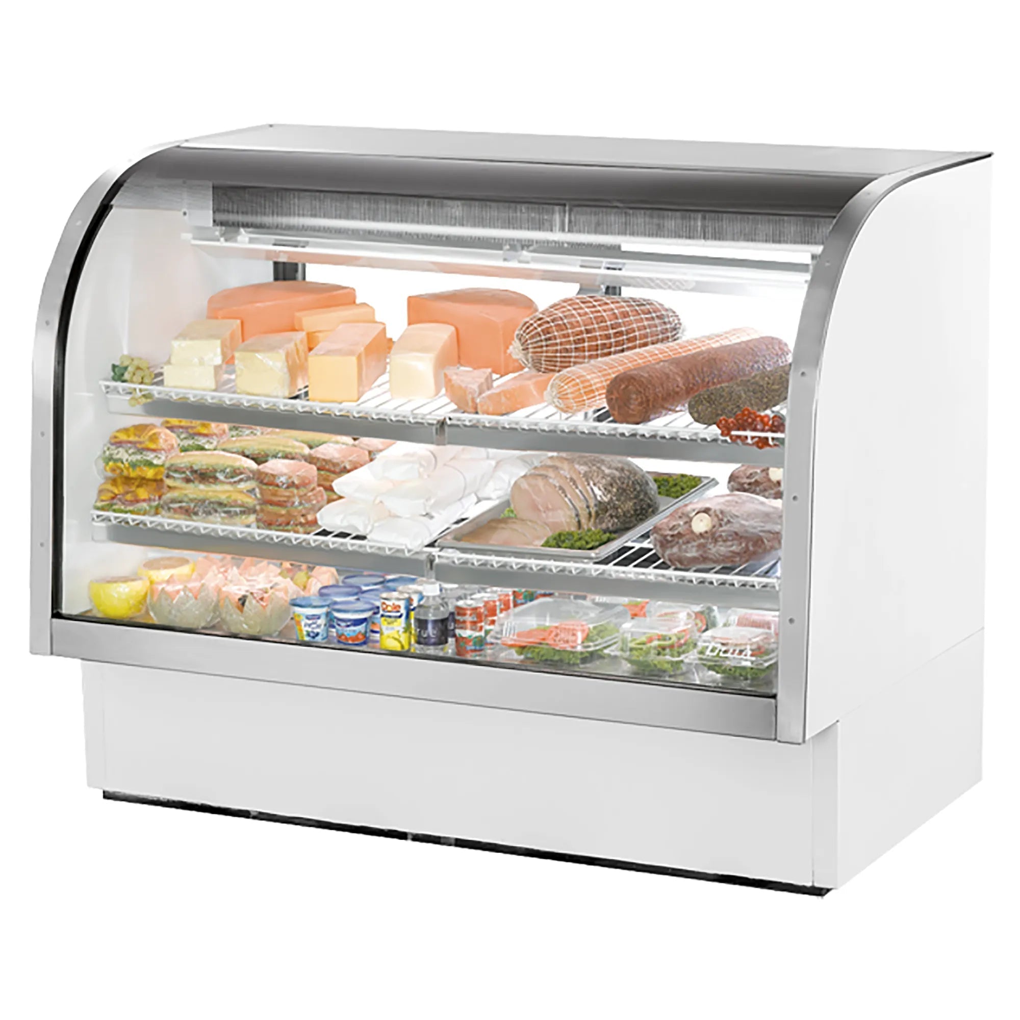 True TCGG-60-HC-LD Curved Glass 60" Refrigerated Deli Case-Phoenix Food Equipment