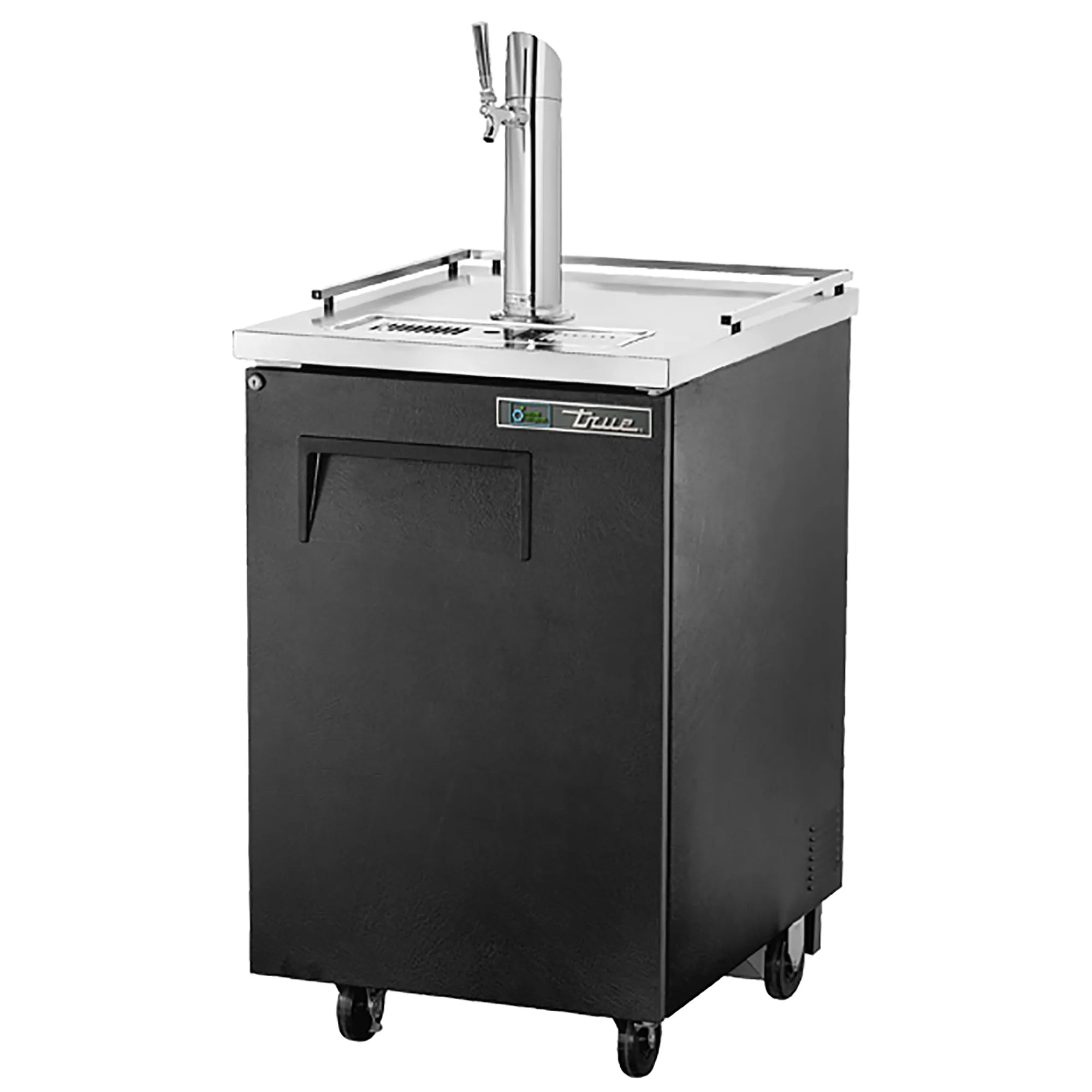 True TDD-1 Series Single Door 24" Wide Keg Beer Dispensing Cooler - Black or Stainless Steel Finish-Phoenix Food Equipment