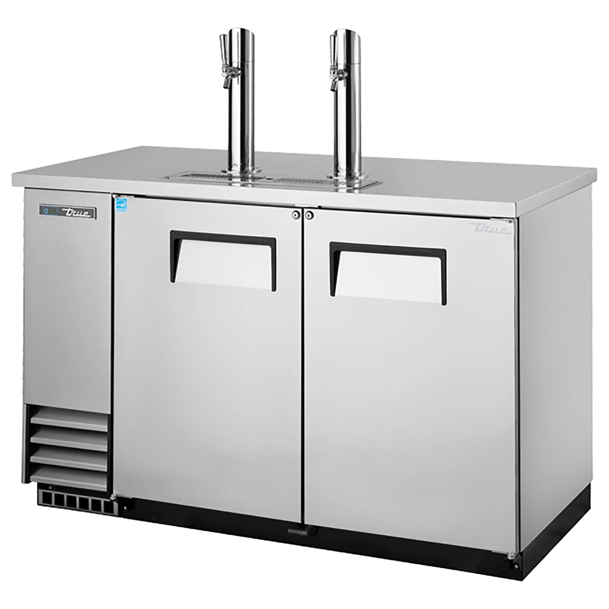 True TDD-2 Series Double Door 59" Wide Keg Beer Dispensing Cooler - Black or Stainless Steel Finish-Phoenix Food Equipment