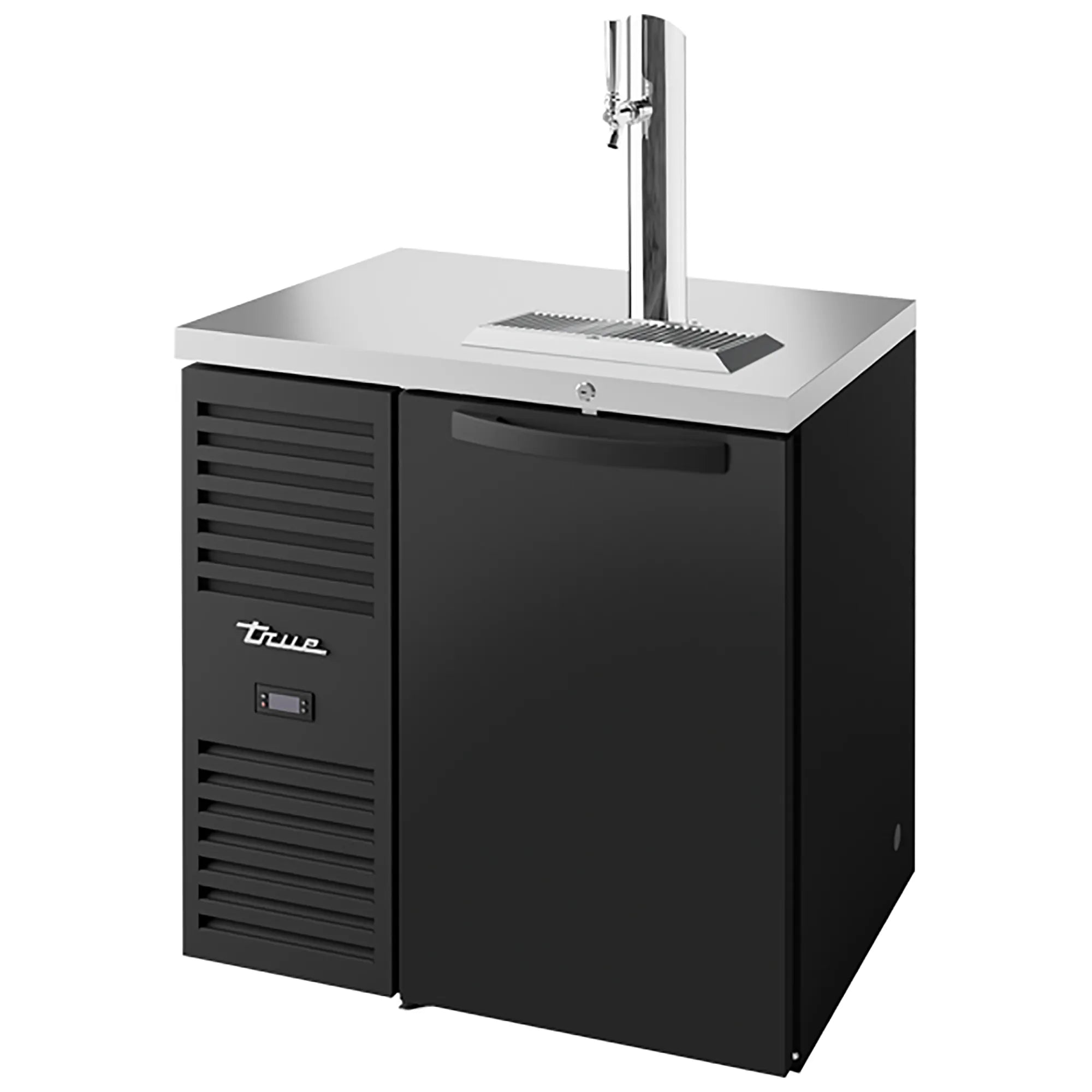 True TDR32-RISZ1-L Series Single Door 32" Wide Keg Beer Dispensing Cooler - Black or Stainless Steel Finish-Phoenix Food Equipment