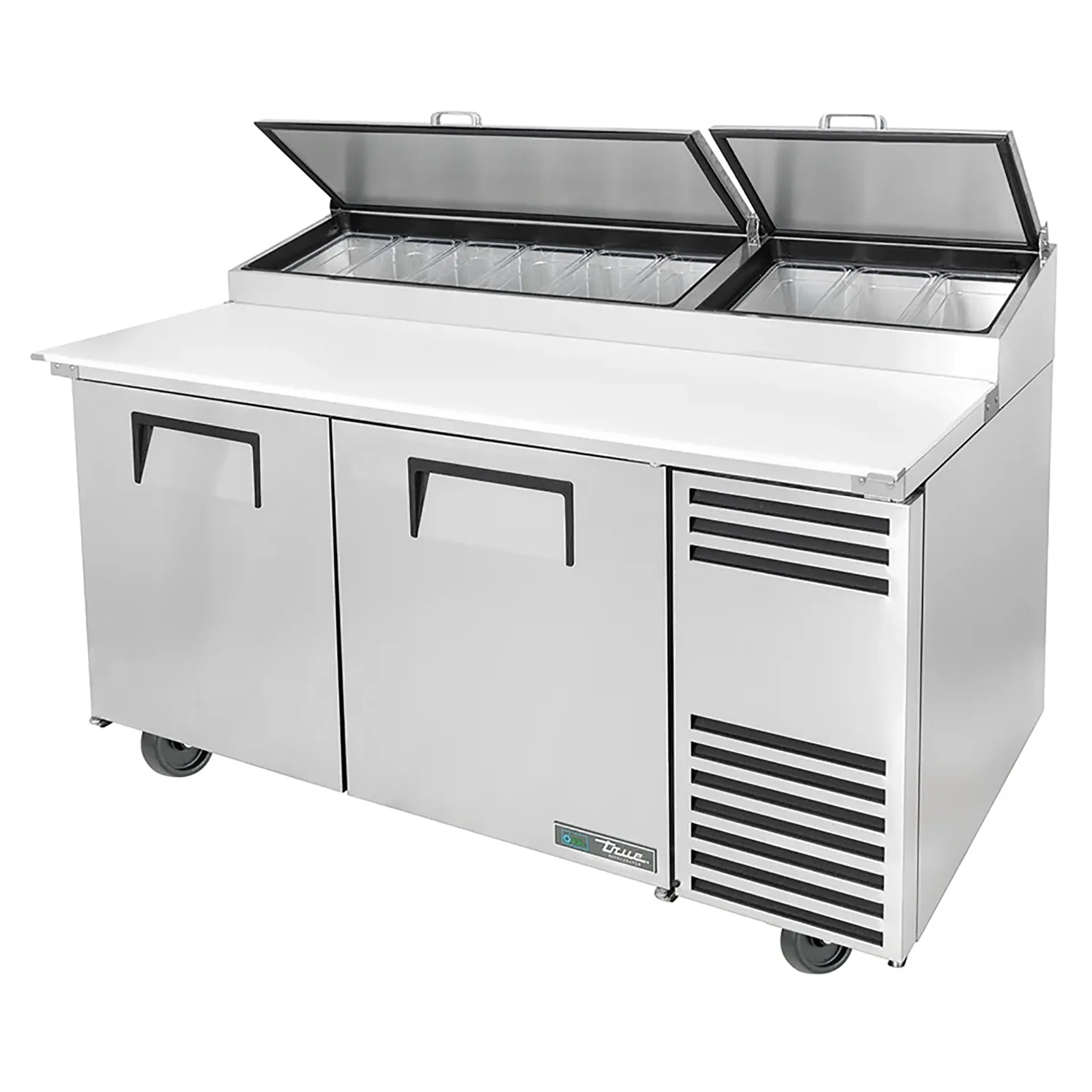 True TPP-AT-67-HC Double Door 67" Refrigerated Pizza Prep Table - Various Configurations-Phoenix Food Equipment