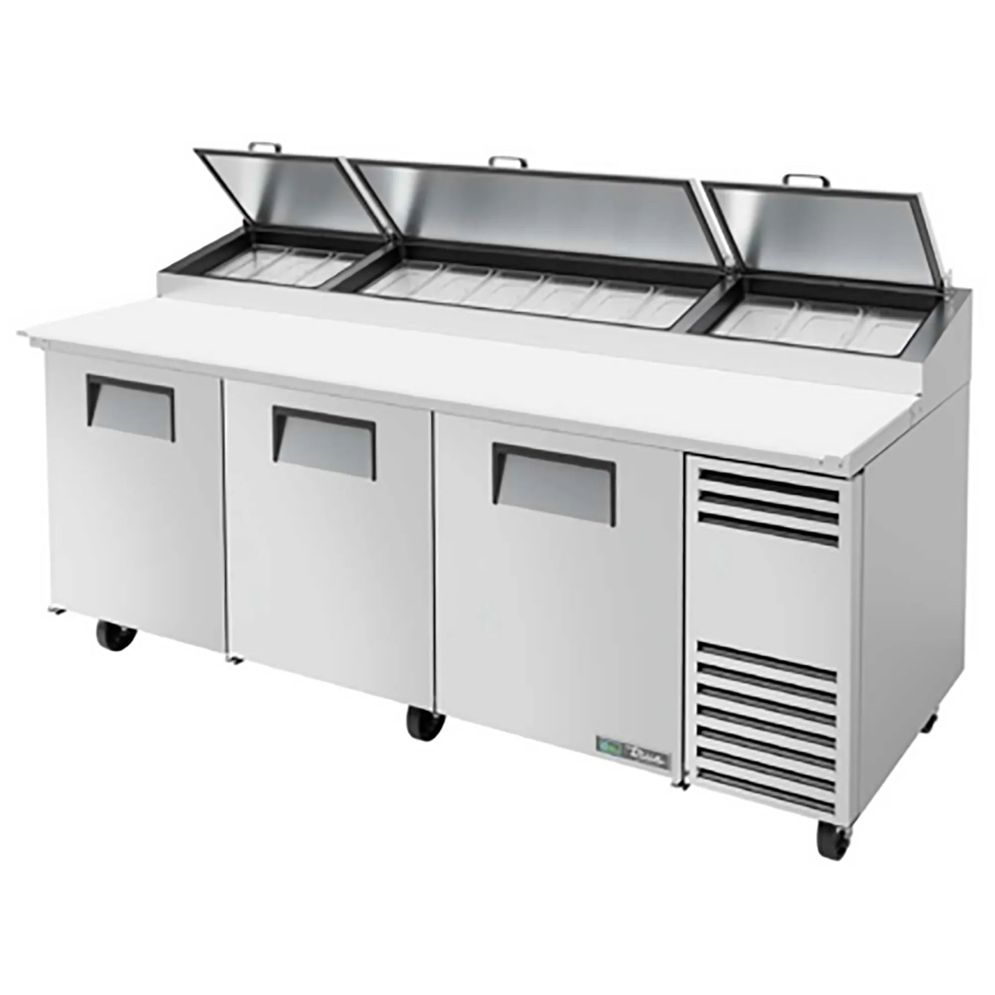 True TPP-AT2-93-HC Triple Door 93" Refrigerated Pizza Prep Table - Various Configurations-Phoenix Food Equipment
