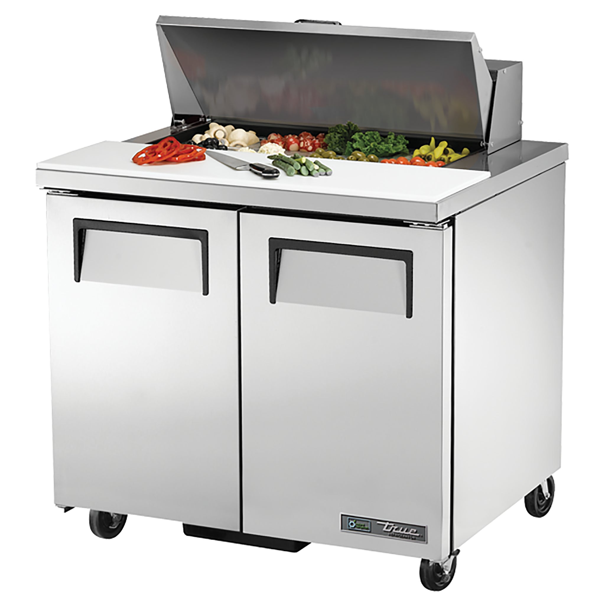 True TSSU-36-08-HC Double Door 36" Refrigerated Sandwich Prep Table-Phoenix Food Equipment