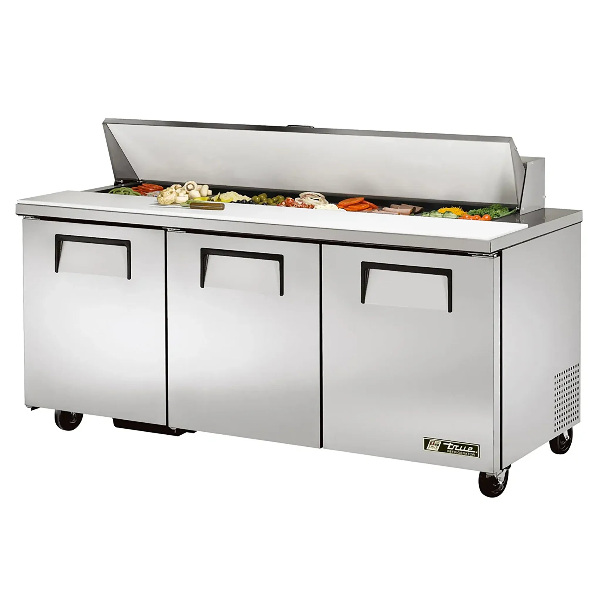 True TSSU-72-18-HC Triple Door 72" Refrigerated Sandwich Prep Table - Various Configurations-Phoenix Food Equipment